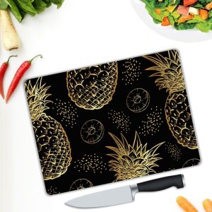Ananas Desenli | Cam Kesme Tahtasý |  25 x 35 cm